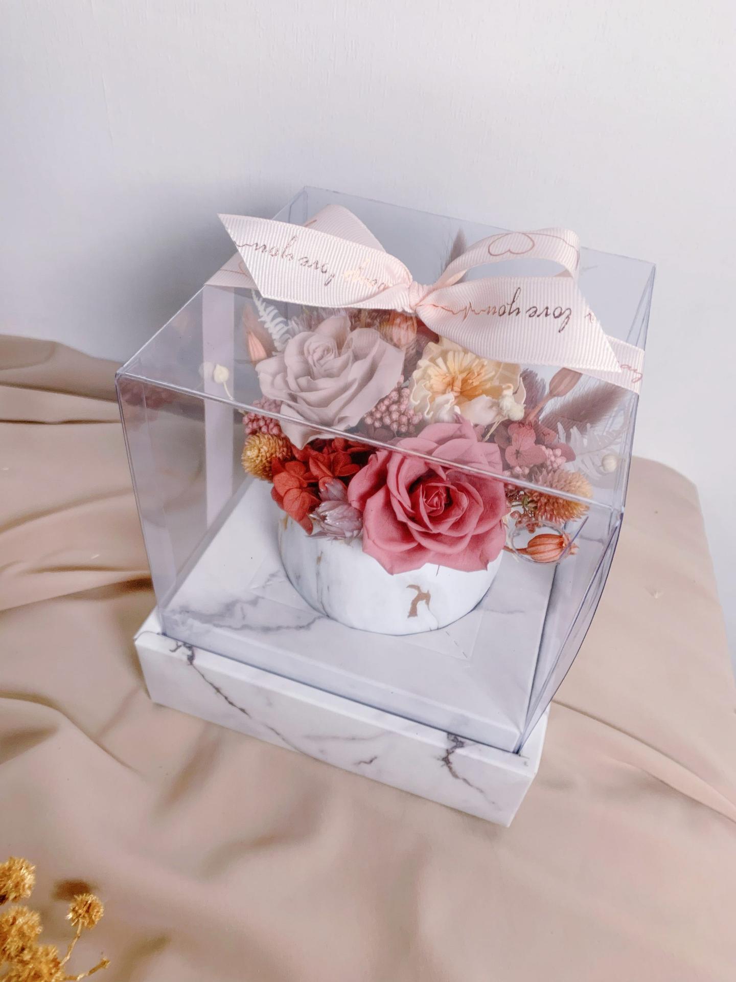 乾燥玫瑰粉桌上花 Duo Duo Flower 花藝 高雄乾燥花 氣球花束 高雄花店 鈔票蛋糕 客製化花束